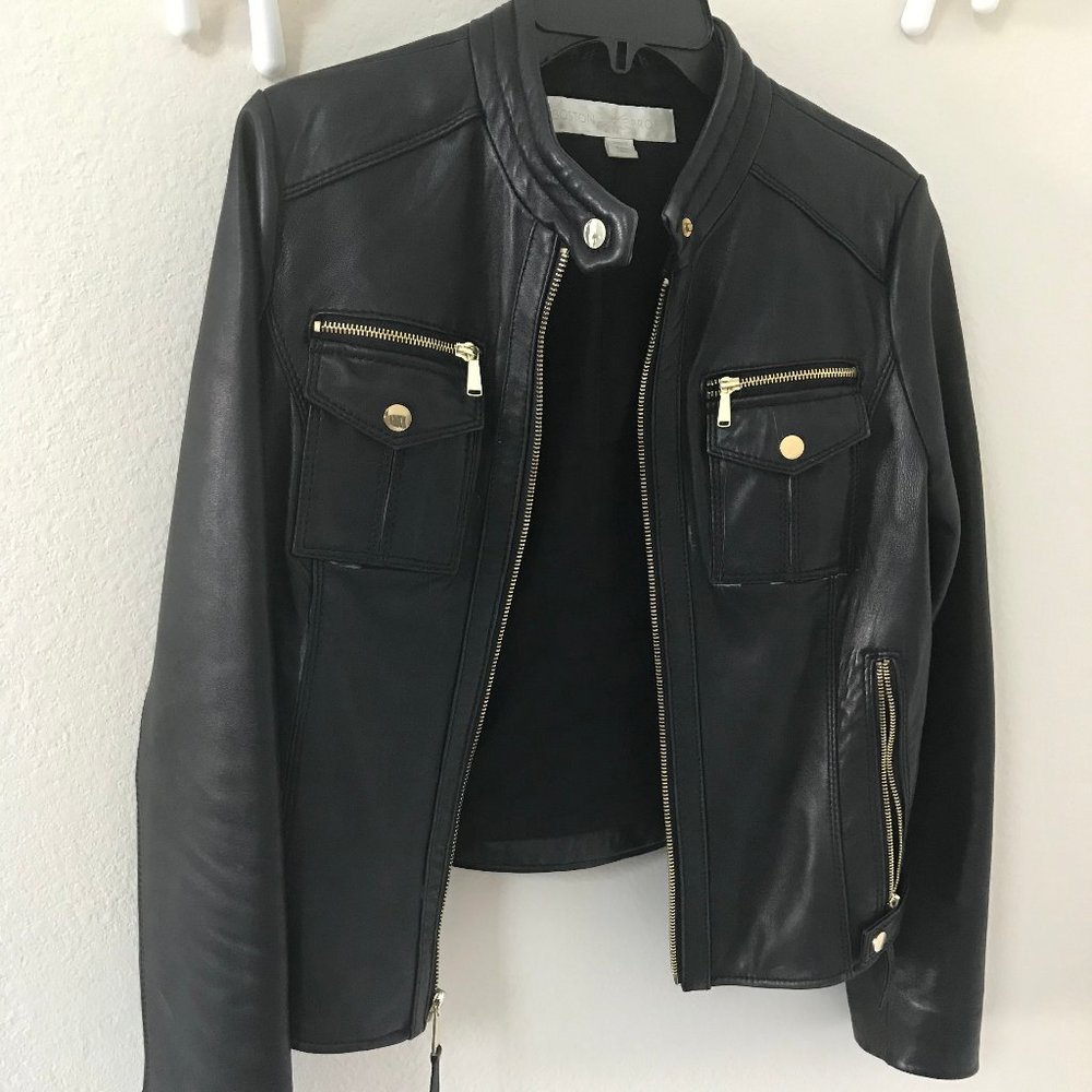 Lambskin Leather Moto Jacket (Woman's Size Small)